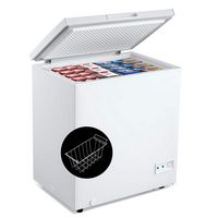 Costway 5 Cubic Feet Chest Freezer w/Removable Storage Basket Deep Freezer - White - Large Front