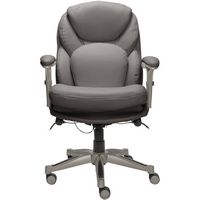 Serta - Works Bonded Leather Executive Chair - Gray - Large Front