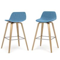 Simpli Home - Randolph Bentwood Counter Height Stool (Set of 2) - Medium Blue - Large Front