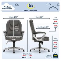 Serta - Amplify Work or Play Ergonomic High-Back Faux Leather Swivel Executive Chair with Mesh Ac... - Left View