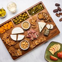 Viking - Acacia 20-inch Reversible Butcher Block Prep/Carving Board - Wood - Left View