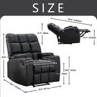 Bestier - Home Massage Recliner Chair with Vibration, Manual Comfy PU Leather Reclining Chairs wi... - Left View