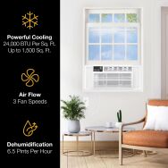 Whirlpool - 1,500 Sq. Ft. 24,000 BTU 230V Window Air Conditioner - White - Left View