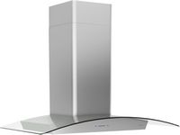Zephyr - 36 inches - Convertible - Wall Range Hood - Stainless Steel + Glass - Left View