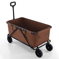 Costway - Heavy-Duty Wagon Cart with Adjustable Handlebar Bottle Holders & Storage Pocket Coffee ... - Left View