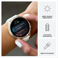 Garmin - Venu 4 GPS Smartwatch 41 mm Fiber-reinforced polymer - Silver - (2025) - Left View