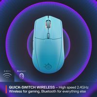 SteelSeries - Rival 3 Gen 2 Wireless Optical Gaming Mouse with Ultra-fast clicks - Wireless - Aqua - Left View