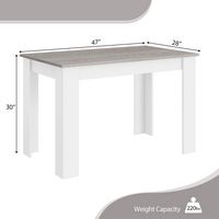 Costway Dining Table 47 Inch Kitchen Dining Table Rectangular for Small Space - Dark Gray - Left View