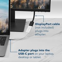 Insignia™ - USB-C to DisplayPort Adapter - White - Left View