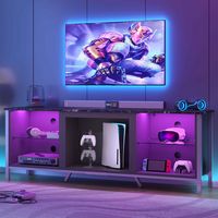 Bestier - 70inch TV Stand LED Entertainment Center for TVs Up to 80
