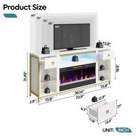 Bestier - Electric Fireplace TV Stand for TVs up to 80