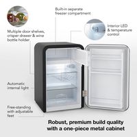 Cooluli - Curve 3.8 cuft Freestanding Compressor Fridge - Black - Left View