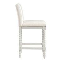 OSP Home Furnishings - Kaylee 26 Spindle Counter Stool - Linen / Antique White - Left View