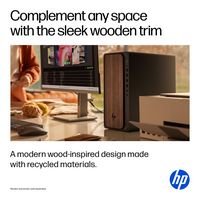 HP - OmniDesk Desktop - Intel Core Ultra 7 - 16GB DDR5 Memory - 1TB SSD - Dark Wood - Left View