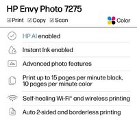 HP - Envy Photo 7275 Wireless AI-Enabled All-in-One Inkjet Printer w/ 3 Months Instant Ink (+ Bon... - Left View