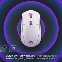 SteelSeries - Rival 3 Gen 2 Wireless Optical Gaming Mouse with Ultra-fast clicks - Wireless - White - Left View