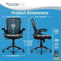 Click365 - Flip Mid-Back Mesh Office Chair - Black - Left View