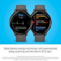 Garmin - Venu 3S GPS Smartwatch 41 mm Fiber-reinforced polymer - Stainless Steel and Pebble Gray - Left View