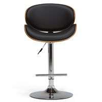 Simpli Home - Marana Bentwood Adjustable Height Gas Lift Bar Stool - Black - Left View