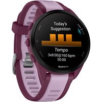 Garmin - Forerunner 165 Music GPS Smartwatch 43 mm Fiber-Reinforced Polymer - Berry/Lilac - Left View