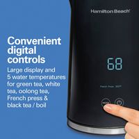 Hamilton Beach - Cool-Touch Digital 1.7 Liter Kettle - Black - Left View