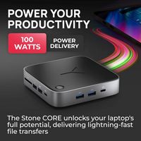 Brydge - Stone CORE with 10 Port for Windows & MacOS Compatible Laptop Powered Charging Docking S... - Left View