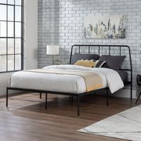 Sauder - Harvey Park QnMetal Platrorm Bed w/ Headboard - Black - Left View