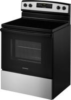 Amana - 4.8 Cu. Ft. Freestanding Electric Range with Extra-Large Oven Window - Stainless Steel - Left View