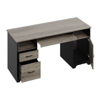 Bestier 59inch Executive Gaming Desk with File Drawer, Storage Drawers, and Cabinet - Gray - Left View