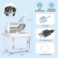 Costway 660 lb/H Commercial Ice Crusher with Dual Blades Safety On/Off Switch for Home - White - Left View