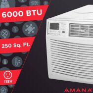 Amana - 250 Sq. Ft. 6,000 BTU Window Air Conditioner - White - Left View