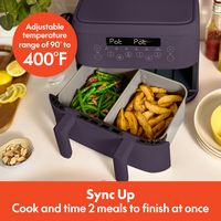 Bella - 4-qt. TriZone Air Fryer - Plum - Left View