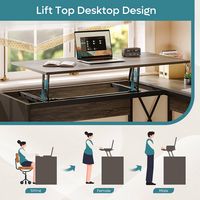 Bestier - L-Shaped Gaming Desk with Drawers and Monitor Stand - 55.7