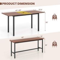 Costway 3 Piece Dining Table Set for 4-6  63