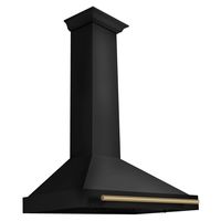 ZLINE - 36 inches - Convertible & Externally Vented - Wall Range Hood - Black stainless steel - Left View