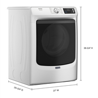 Maytag - 7.4 Cu. Ft. Smart Electric Dryer with Steam and Pet Pro System - White - Left View