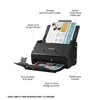 Epson - WorkForce ES-500W II Wireless Duplex Desktop Document Scanner - Black - Left View