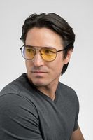 GUNNAR - Mustang Computer Glasses with Blue Light Reduction, Amber Lenses - Onyx - Left View