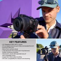 Canon - EOS R50 V 4K Video Mirrorless Camera (Body Only) - Black - Left View