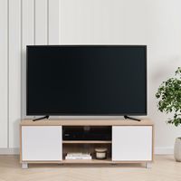 Hollywood Wood Grain TV Stand with Doors for Most TVs up to 55