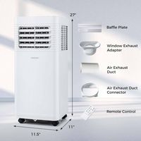 Costway Portable Air Conditioner Cools up to 250 sq.ft 3 in 1 AC Unit with Fan & Dehumidifier Sle... - Left View