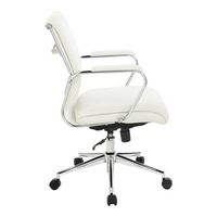 Office Star Products - Mid Back Antimicrobial Fabric Chair - Dillon Snow - Left View