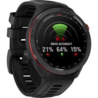 Garmin - Approach S70 GPS Smartwatch 47mm Ceramic - Black Ceramic Bezel with Black Silicone Band ... - Left View