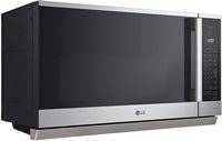 LG - 2.1 Cu. Ft. Over The Range Smart Microwave with Sensor Cooking and EasyClean - Printproof St... - Left View
