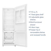 Insignia™ - 11.5 Cu. Ft. Bottom Mount Refrigerator with ENERGY STAR Certification - White - Left View