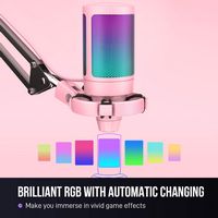 FIFINE USB Microphone Bundle –Arm Boom Stand & RGB Lighting - Left View
