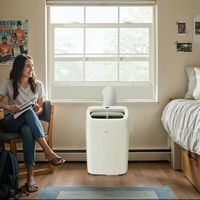 LG - 450 Sq. Ft. Smart Portable Air Conditioner 10,200 BTU - White - Left View