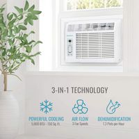 Keystone - 150 Sq. Ft 5,000 Cooling BTU Window Air Conditioner - White - Left View