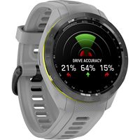 Garmin - Approach S70 GPS Smartwatch 42mm Ceramic - Black Ceramic Bezel with Powder Gray Silicone... - Left View