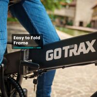 GoTrax - Z4 LITE Folding eBike w/ 25mi Max Operating Range and 20mph Max Speed - Black - Left View